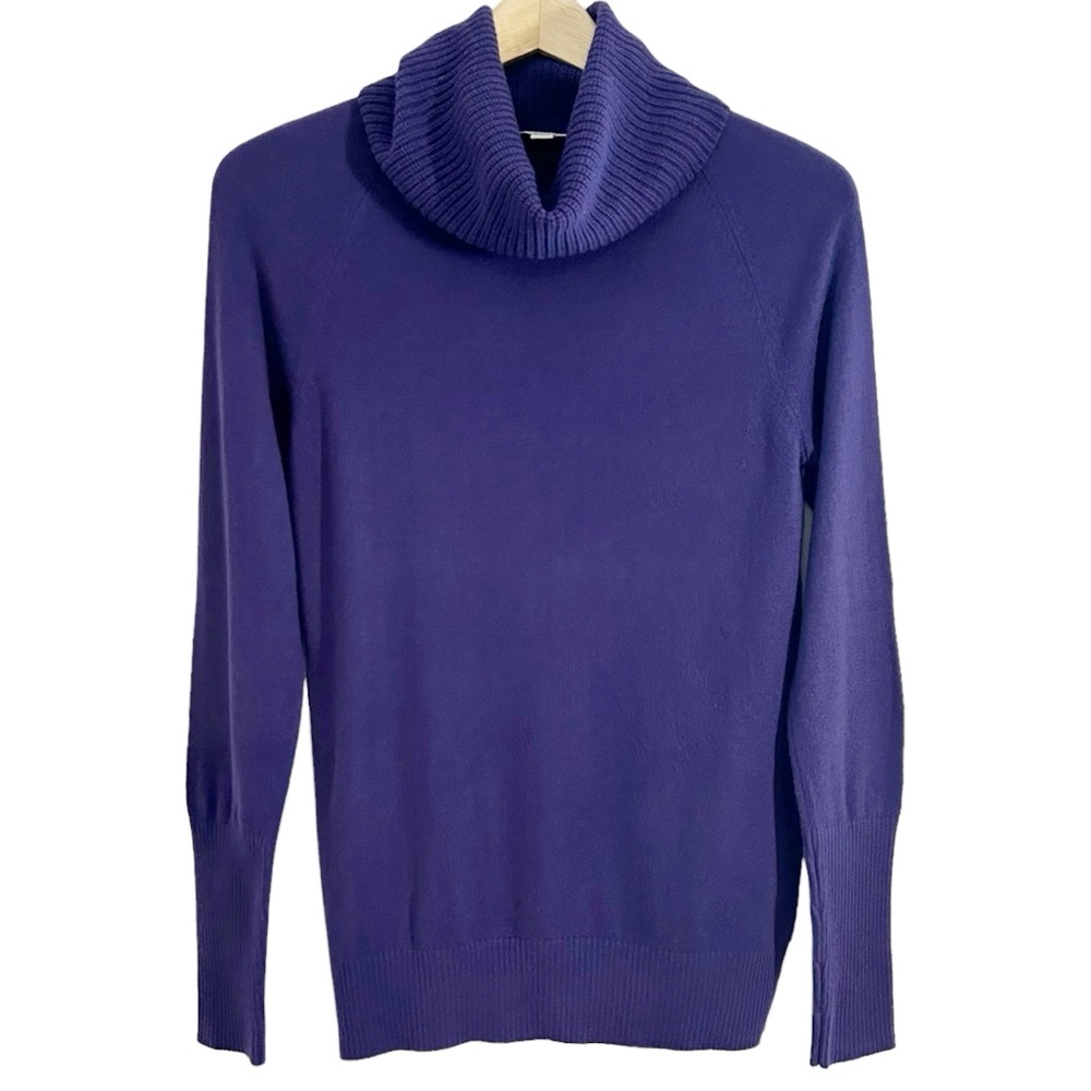 Ann Taylor Loft Knit Cowl Neck Purple Sweater Medium